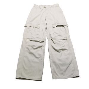 Levi's Silvertab Cargo Pants Women's Size 14 Cream 100% Cotton Vtg 1999 (27×28)
